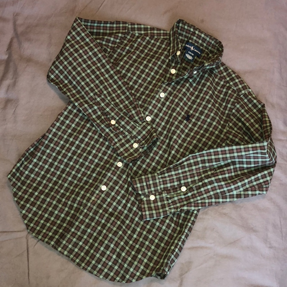 Ralph Lauren L/S Plaid Button Down Oxford S (8-10)